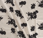 Viscosa lino con lentejuelas navy blanco